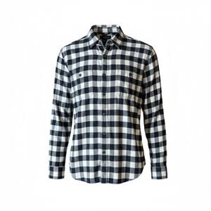 J.Crew Men's Navy & White Buffalo‎ Check 100% Cotton Flannel Shirt - Size Medium